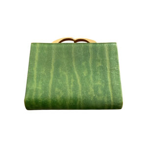 Leather Clutch Green Gold